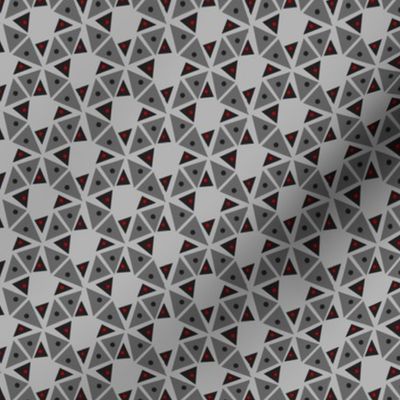 Square dancing triangulations - grey with red pop