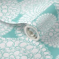 Delightful Doilies Tea Towel - Aqua