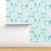 Delightful Doilies Tea Towel - Aqua