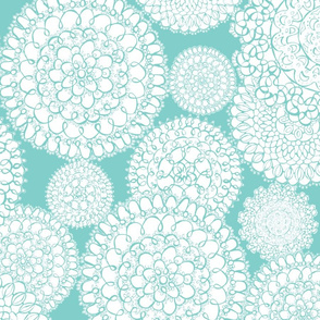 Delightful Doilies Tea Towel - Aqua