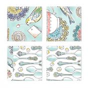 Tea Time Kitchen Towel Set Of 4 Designs