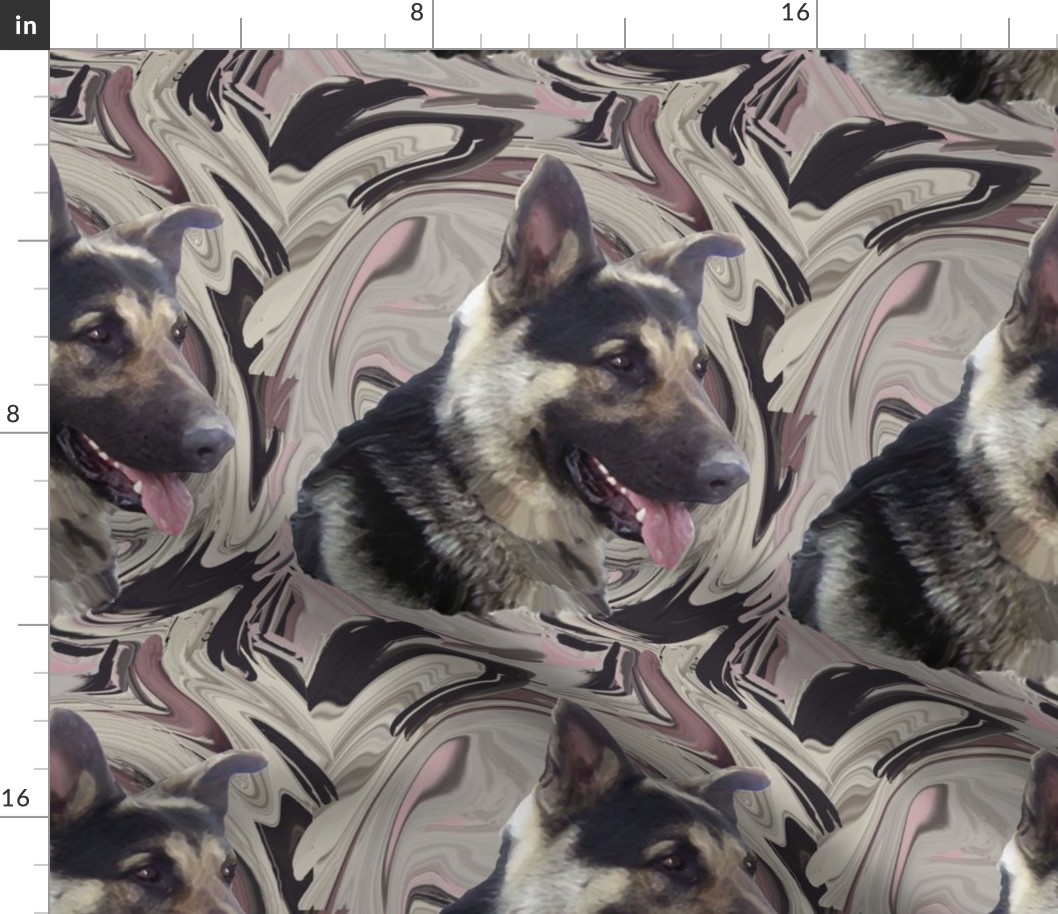 German Shepherd swirl Portrait