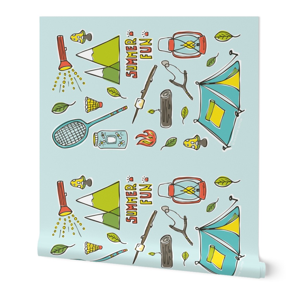 Summer Fun Tea Towel - Camping Outdoors