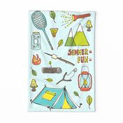 Summer Fun Tea Towel - Camping Outdoors