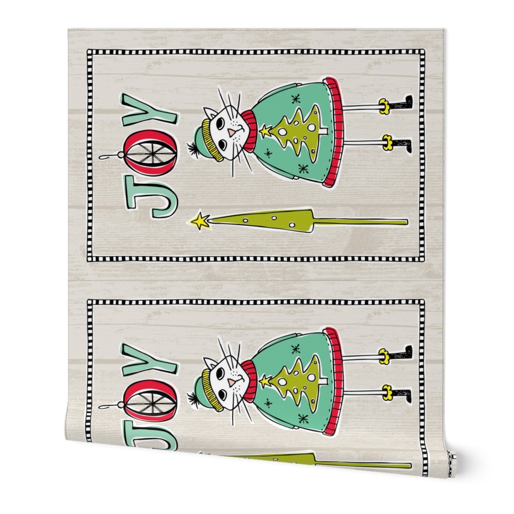 Christmas Joy Cat Tea Towel