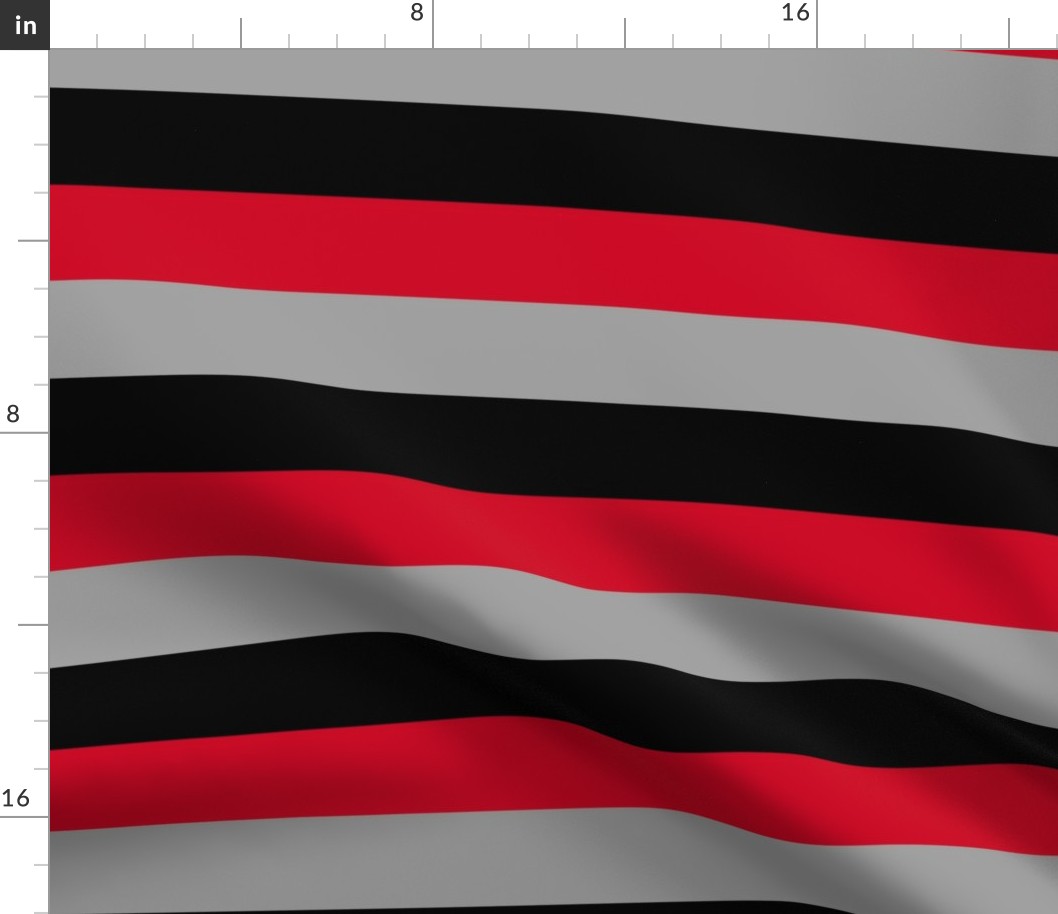 Stripes - Black Red Grey Nautical {resizable}