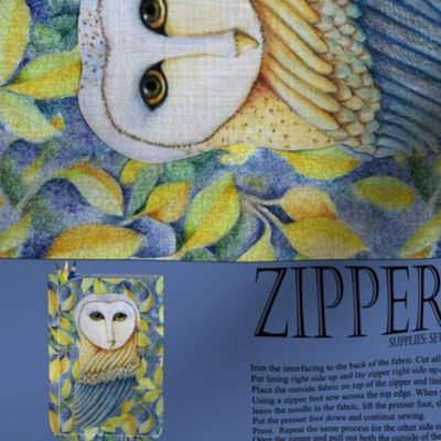 A zippered owl pencil case