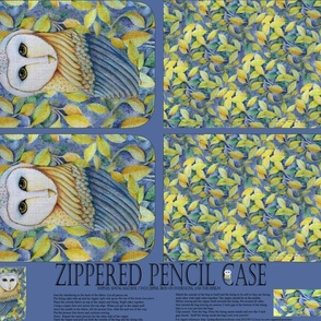 A zippered owl pencil case