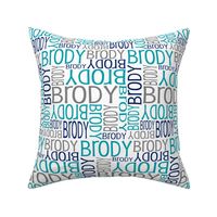 Personalised Name Fabric - Teal, Navy, Grey