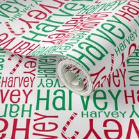 Personalised Name Fabric - Christmas Canes