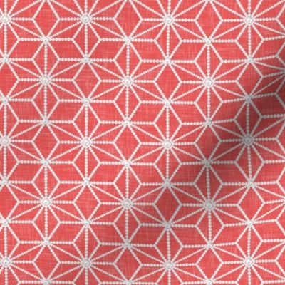 Pearls in a hemp leaf pattern on soft red by Su_G_©SuSchaefer