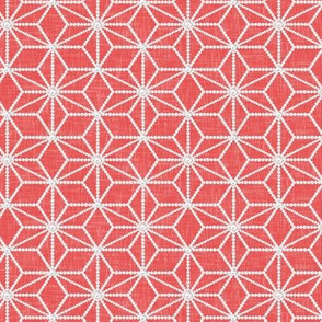 Pearls in a hemp leaf pattern on soft red by Su_G_©SuSchaefer