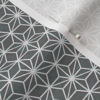 Hemp leaf geometric pattern pearls on mid-gray by Su_G