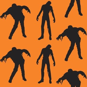 Large Silhouette of the Living Dead orange