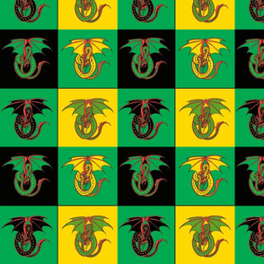 dragon w 4 patch green