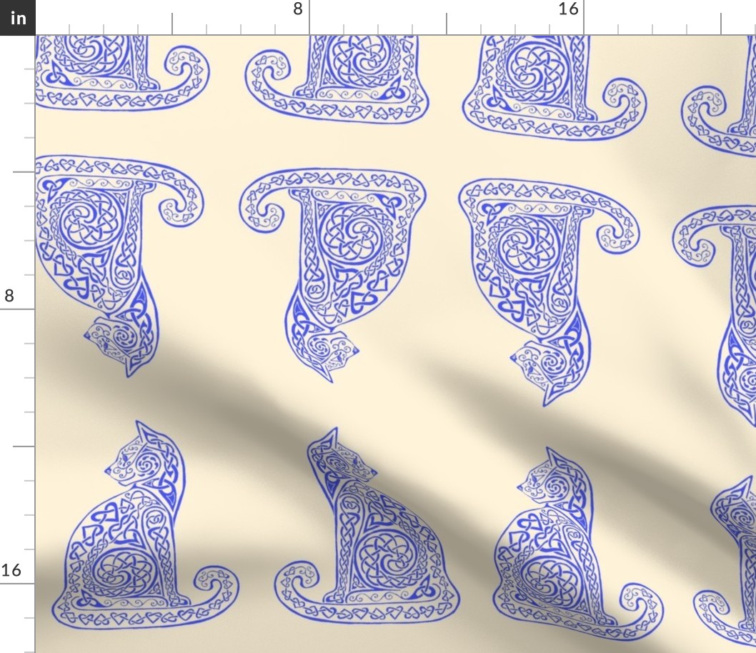 celtic cat 8 delft blue cream