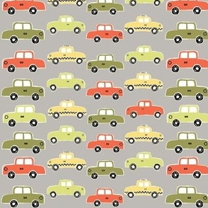 Traffic - little cars on gray