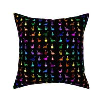 rainbow dinosaurs in black