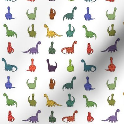 patterned dinosaurs (in white)