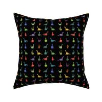 patterned dinosaurs in black