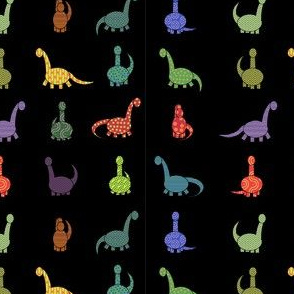 patterned dinosaurs in black