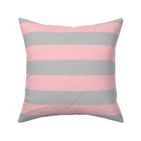 Stripes - Grey  Light Baby Pink (2 inch)