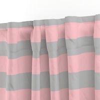 Stripes - Grey  Light Baby Pink (2 inch)