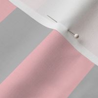 Stripes - Grey  Light Baby Pink (2 inch)