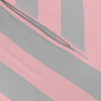 Stripes - Grey  Light Baby Pink (2 inch)