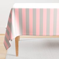 Stripes - Grey  Light Baby Pink (2 inch)