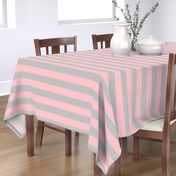 Stripes - Grey  Light Baby Pink (2 inch)