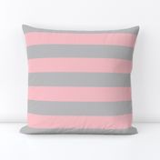 Stripes - Grey  Light Baby Pink (2 inch)