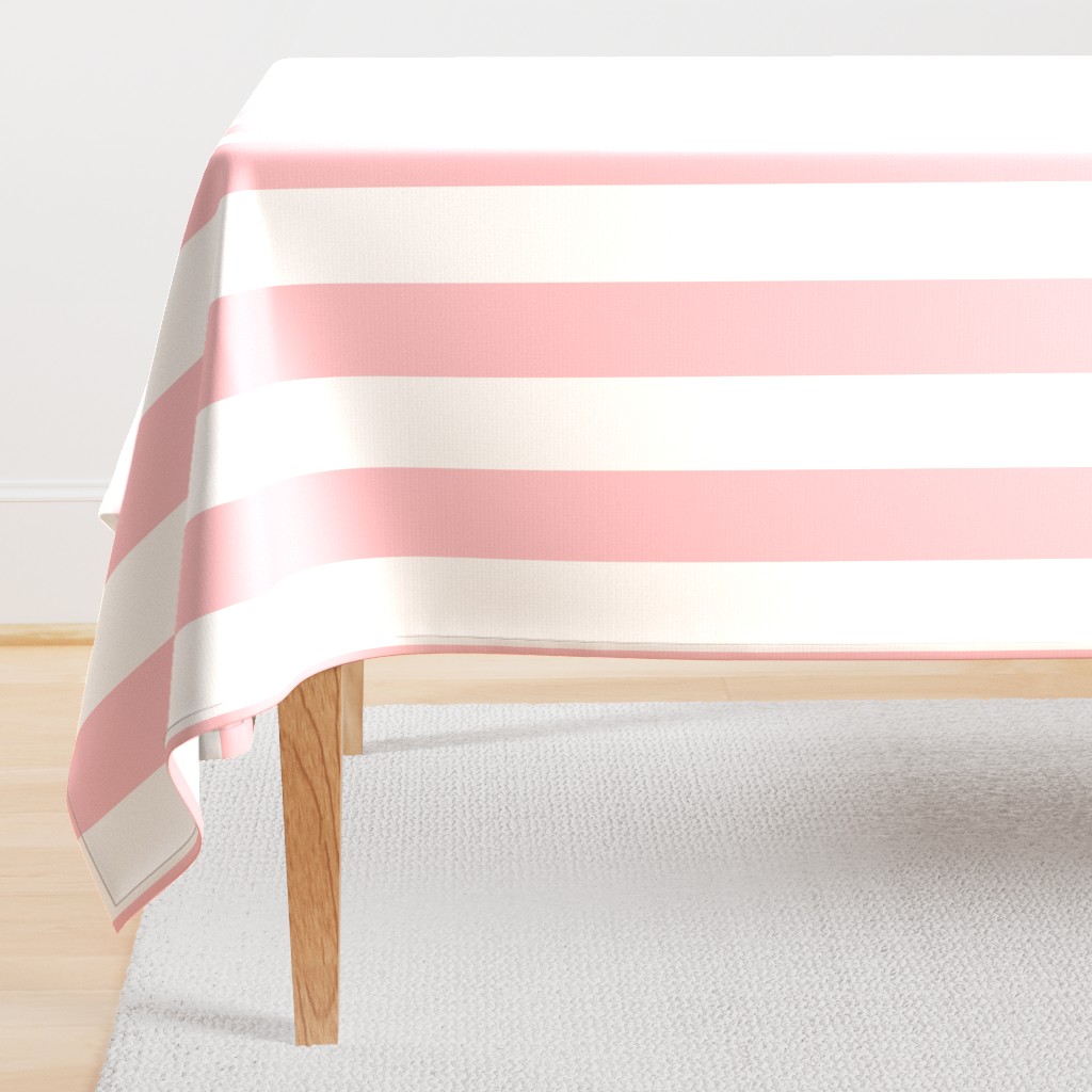 Stripes - White and Light Baby Pink Nautical Resizable Stripe (299)