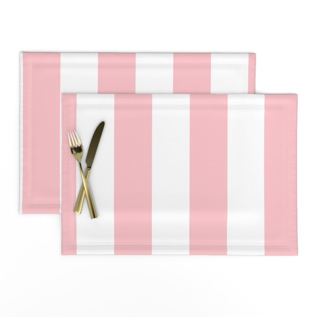 Stripes - White and Light Baby Pink Nautical Resizable Stripe (299)