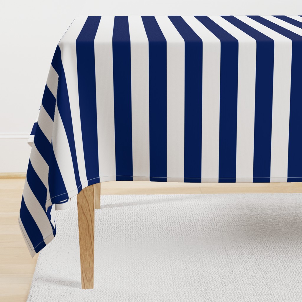 Stripes - Navy Blue   White Nautical (2 inch)