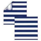 Stripes - Navy Blue   White Nautical (2 inch)