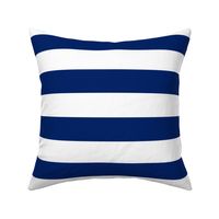 Stripes - Navy Blue   White Nautical (2 inch)