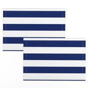 Stripes - Navy Blue   White Nautical (2 inch)