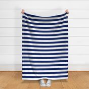 Stripes - Navy Blue   White Nautical (2 inch)