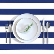 Stripes - Navy Blue   White Nautical (2 inch)