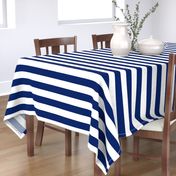 Stripes - Navy Blue   White Nautical (2 inch)