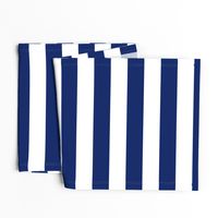 Stripes Navy Blue White Nautical 2 inch