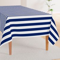 Stripes - Navy Blue   White Nautical (2 inch)