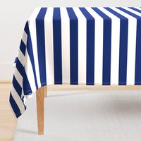 Stripes - Navy Blue   White Nautical (2 inch)