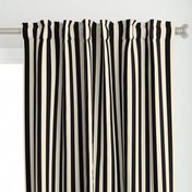 Stripes - Cappuccino Cream Tan Black Nautical (1 inch wide stripes) (2508)