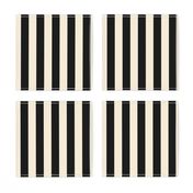 Stripes - Cappuccino Cream Tan Black Nautical (1 inch wide stripes) (2508)