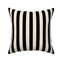 Stripes - Cappuccino Cream Tan Black Nautical (1 inch wide stripes) (2508)