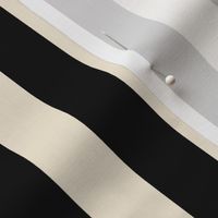 Stripes - Cappuccino Cream Tan Black Nautical (1 inch wide stripes) (2508)