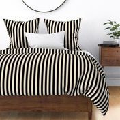 Stripes - Cappuccino Cream Tan Black Nautical (1 inch wide stripes) (2508)