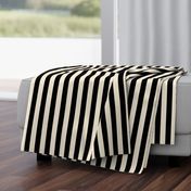 Stripes - Cappuccino Cream Tan Black Nautical (1 inch wide stripes) (2508)